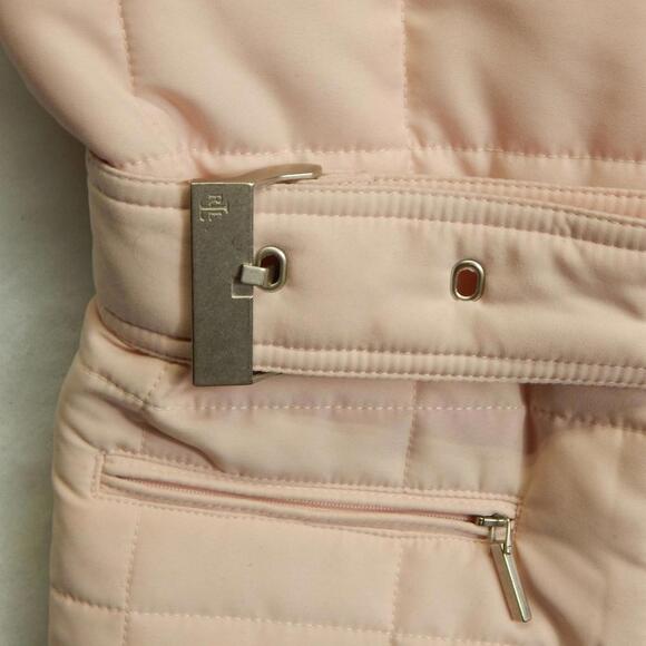 Ralph Lauren Women's Quilted Pink Belted Vest Large Puffer - Picture 6 of 9